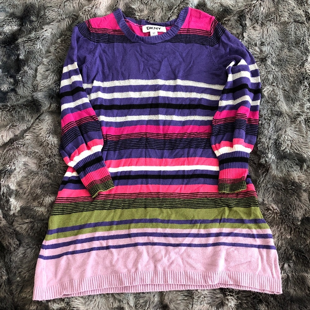 DKNY Striped Knit Sweater Dress for Girls